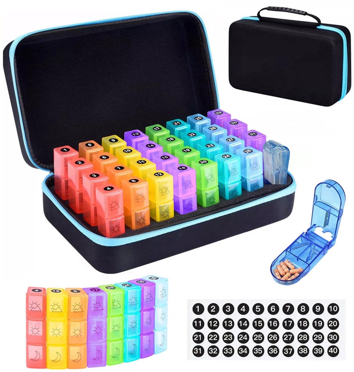 Dailygoods - Maandelijkse Pillendoos Organizer - 31 Dagen met Compartimenten