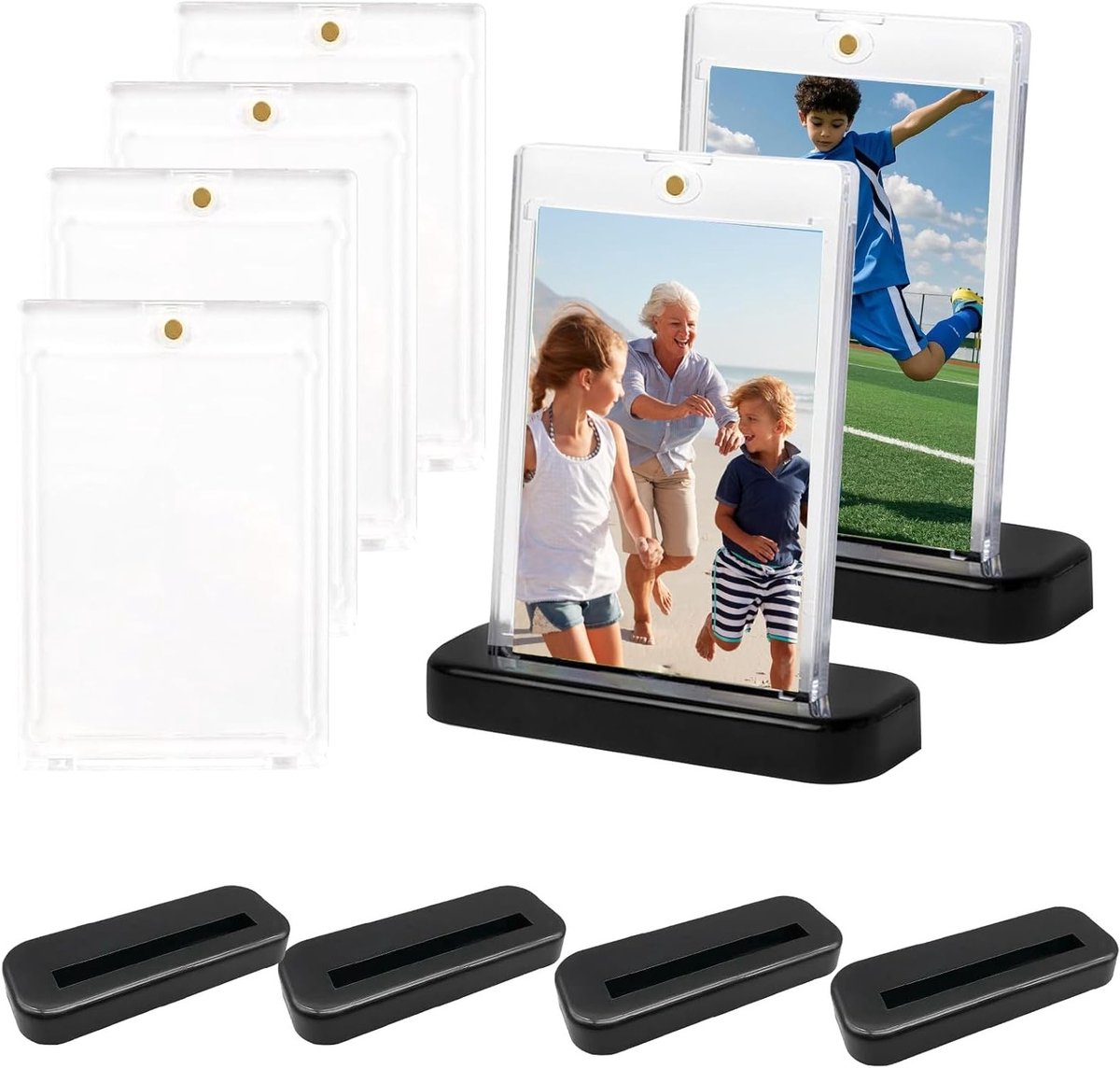 Set van 6 Magnetische Kaarthouders met Stand, Ideaal voor Trading Cards en Sportkaarten, Beschermende Kaartsleeves voor Toploaders en Verzamelkaarten