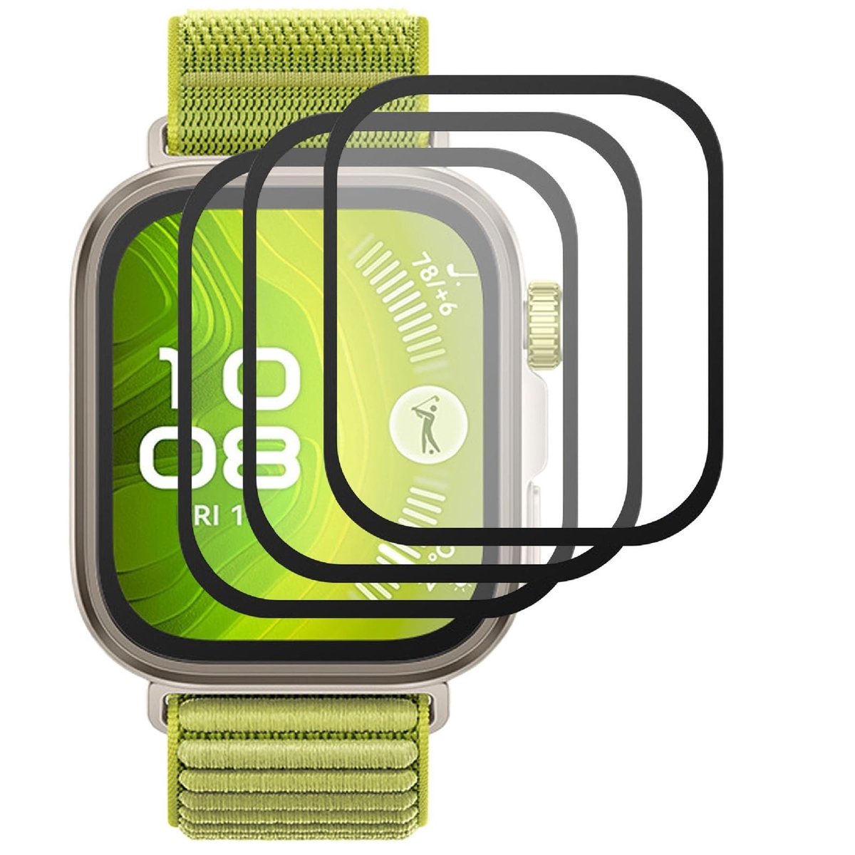Dailygoods - 3 Stuks Screenprotectors voor Smartwatch Volledige Bescherming