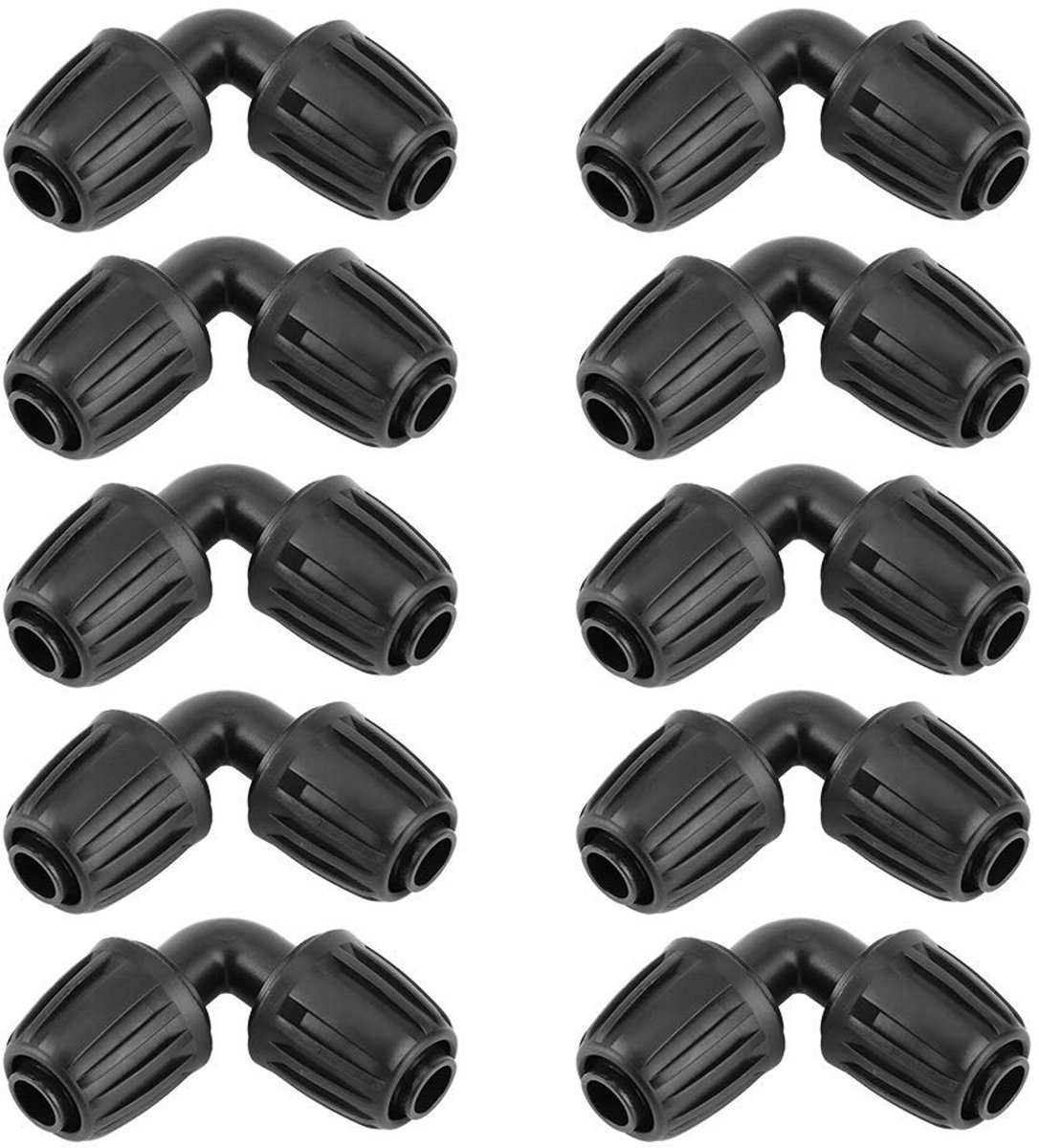 Dailygoods- Irrigatie Elleboog Connector - 10 Stuks - Sterk en Duurzaam - Lekbestendig - Eenvoudige Installatie - Hoogwaardig POM-Materiaal - Druppelslang