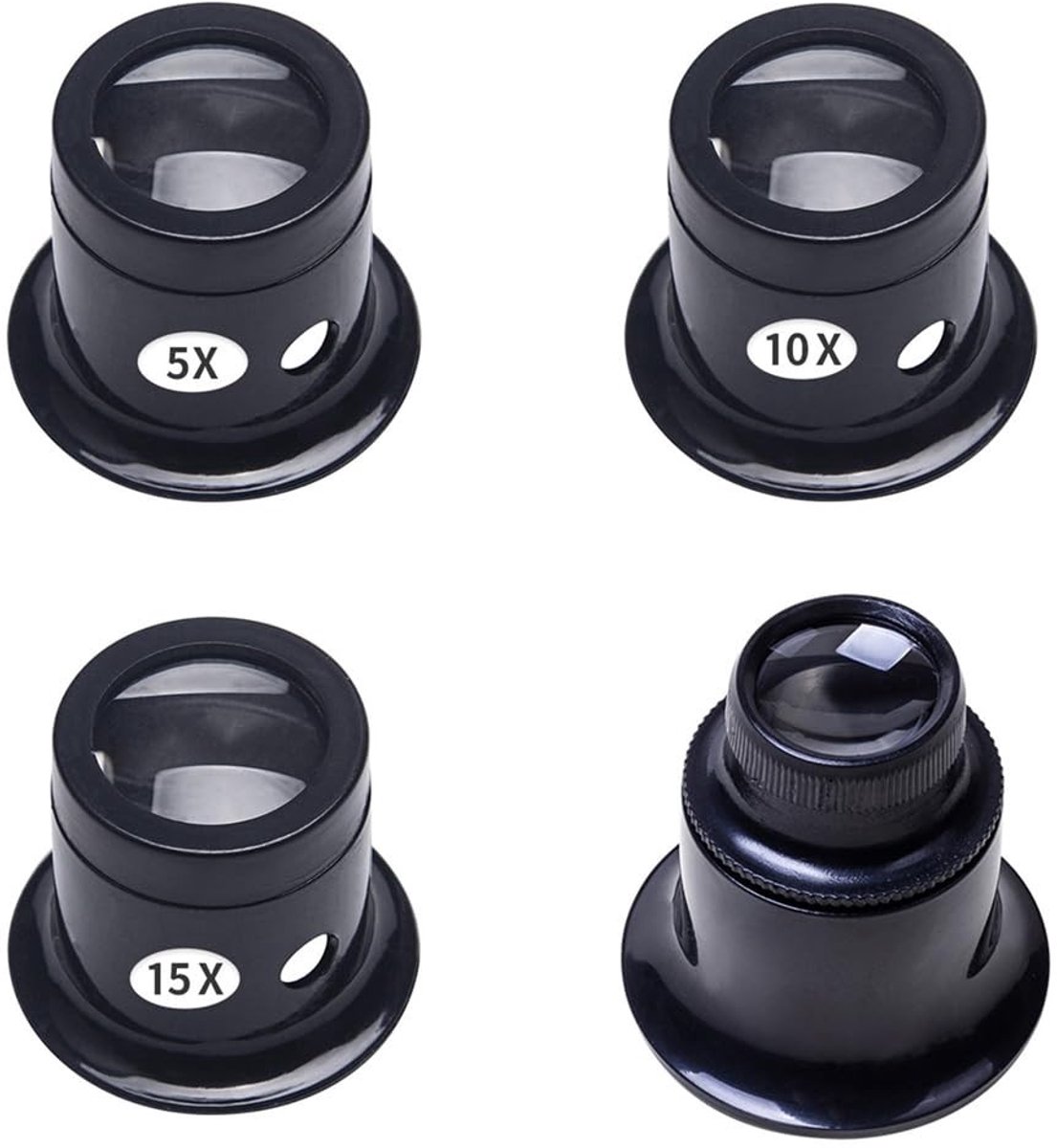Dailygoods - Sieradenvergrootglas - Juwelierslens - Perfect voor detailwerk - Zwart - Vergroting tot 20x - Voor horloges en munten - Ideaal voor repar...