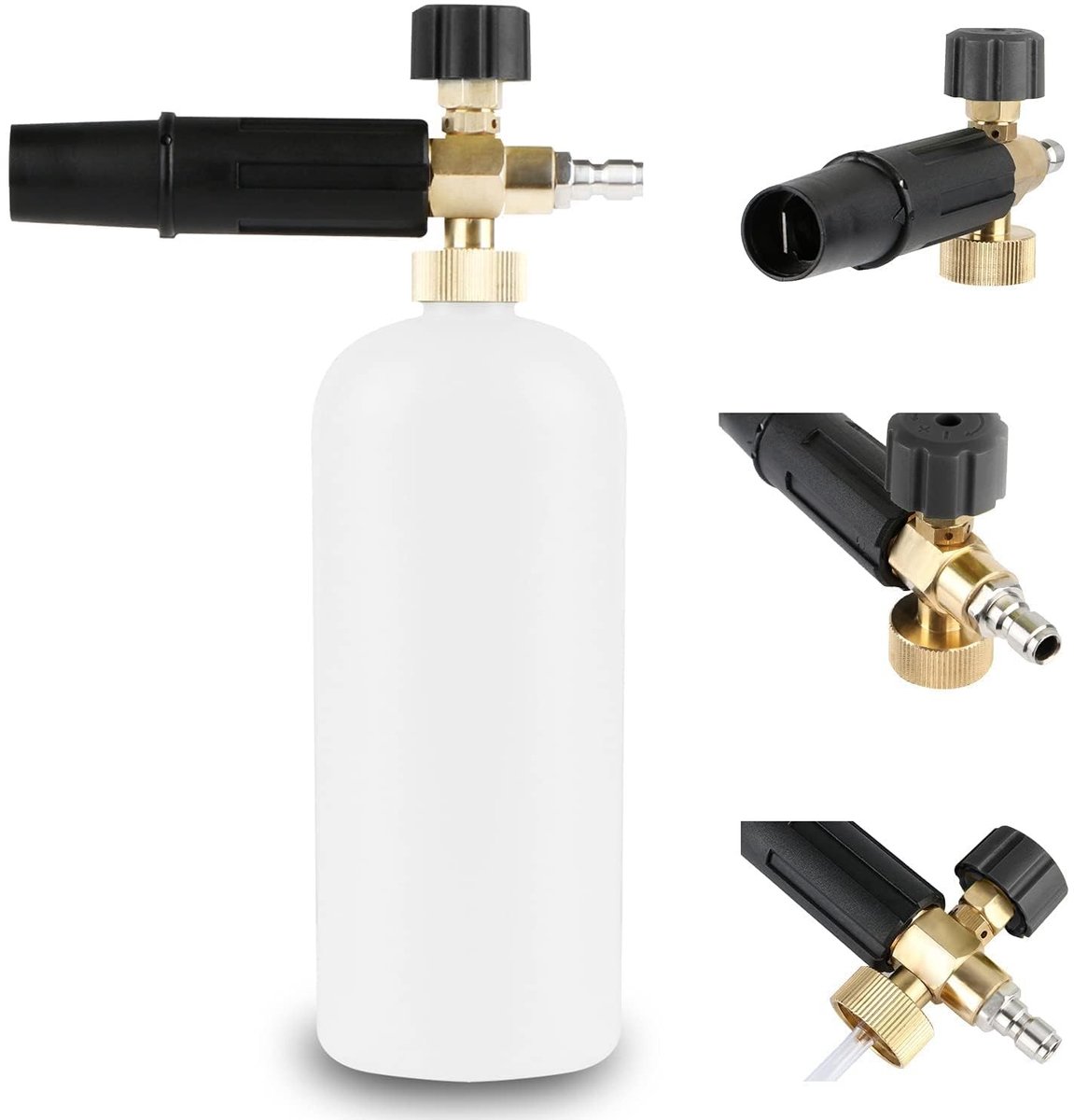 Dailygoods- Foam Cannon 1 Liter - Schuimsproeier - Verstelbaar - Hoge Druk - Auto Reiniging - Kwaliteit Messing Kern - Schuimlans