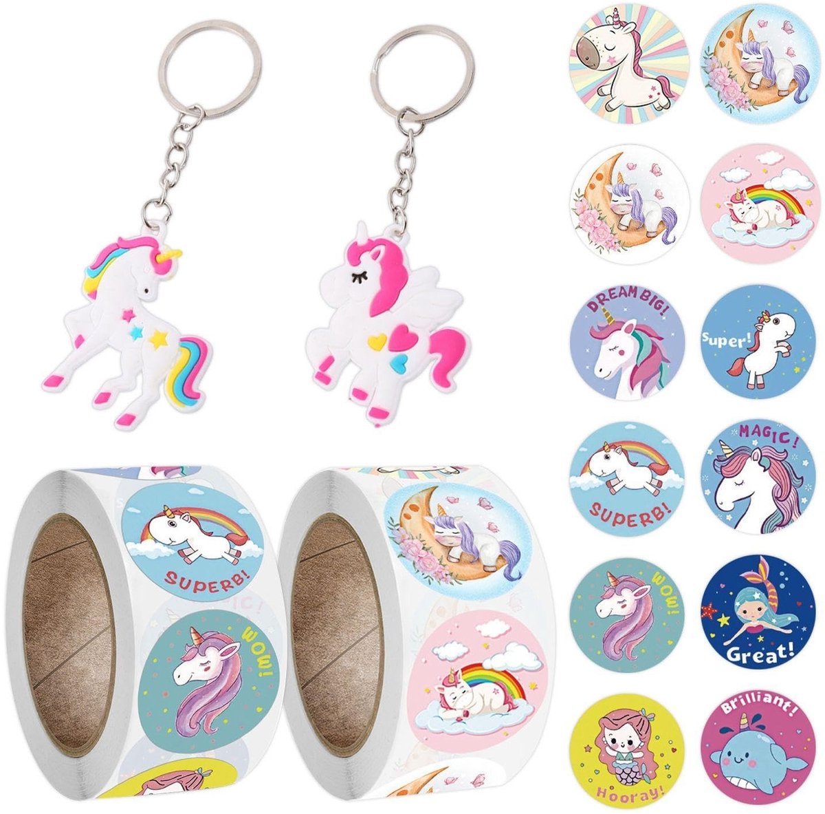 Dailygoods- Dierenstickers 1000 stuks - Ronde Stickers - Zelfklevend - Veelkleurig - Voor Decoraties - Geschikt voor Diverse Oppervlakken