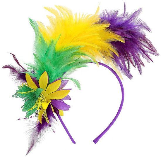Dailygoods- Hoofdband met veren - Haaraccessoires vrouwen - Vintage hoofdband - Flapper hoofddeksel - Comfortabel - Geschikt voor dames en meisjes - Haaraccessoire