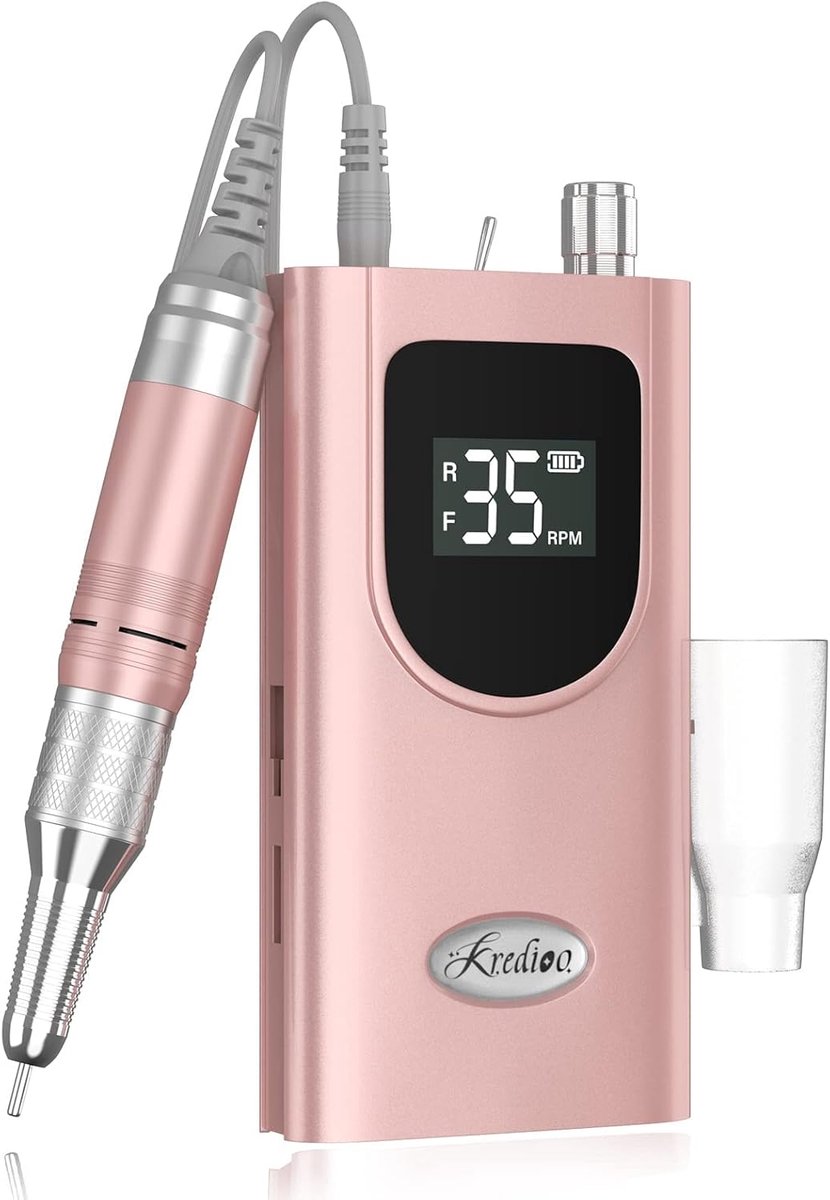 Elektrische Nagelfrees - Nagelvijl Set - Nagels Vijlen - 35000 RPM Instelbaar - Met 6 Bits - Champagne Goud