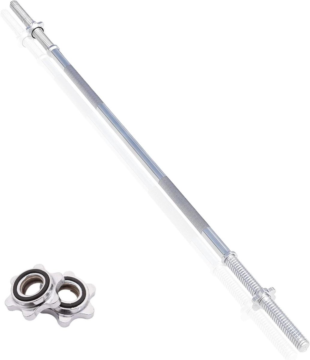 Halterstang - Fitness Bar - Kracht Training - Sterke Stalen Constructie - 180 cm - Chroom