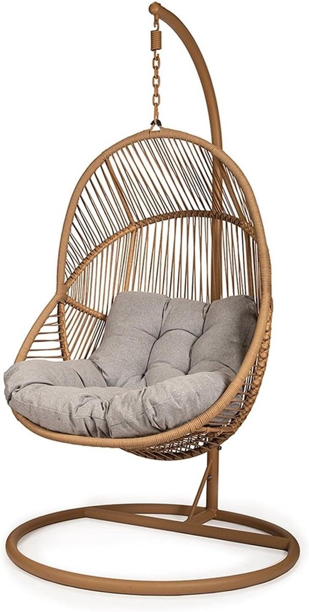 Hangstoel - Schommelstoel - Buiten Ontspannen - Uniek Mand Design - 87 cm - Bruin