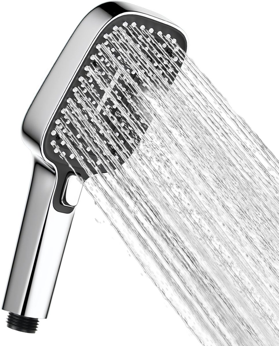 Dailygoods- Douchekop Hoge Druk - Douchekop met Slang - Douchekop met 3 Spray Modi - Vierkante Douchekop - Douchekop voor Thuis/Gym - ABS Materiaal