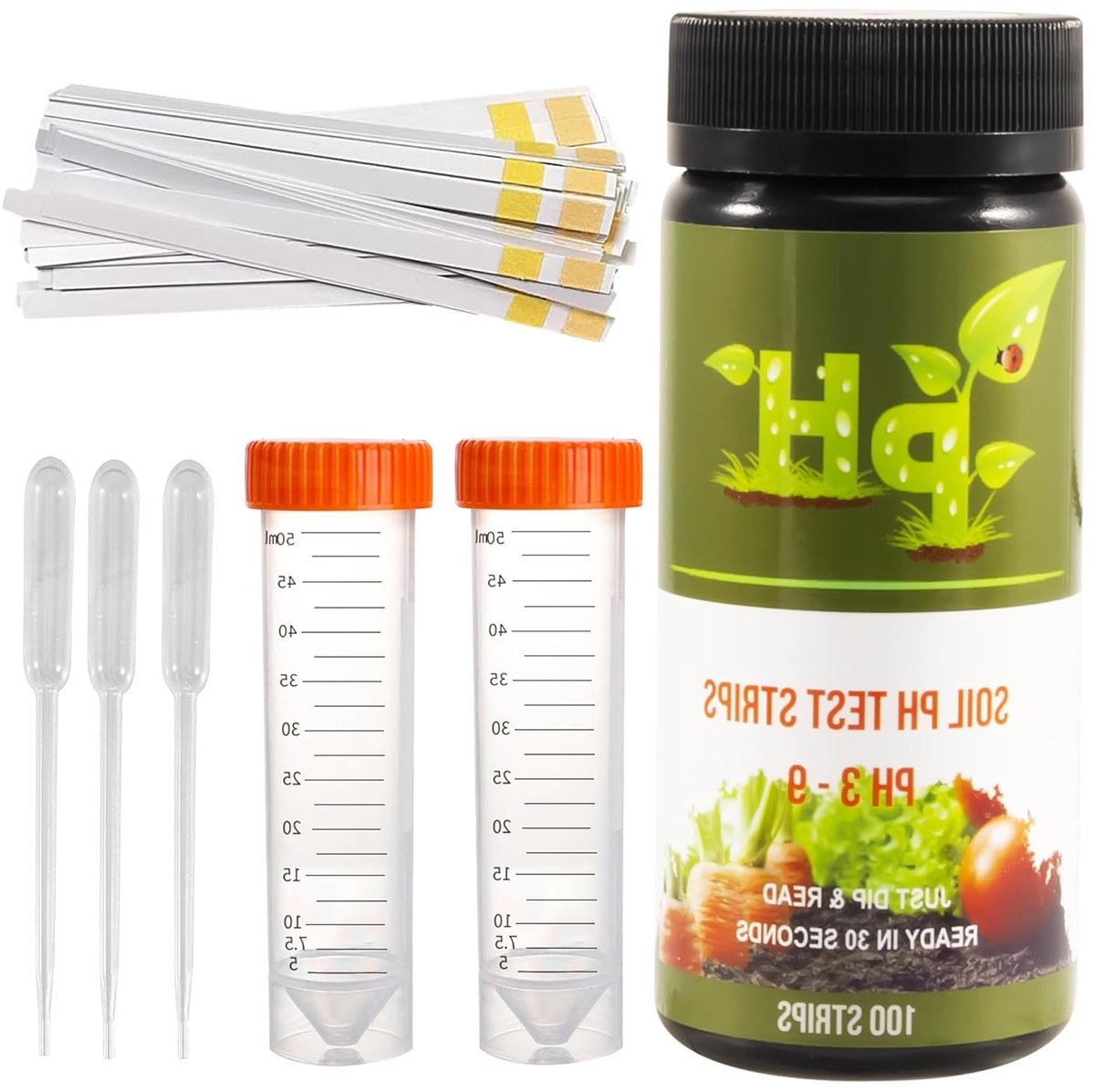 pH Grondtestset met 100 Teststrips voor Nauwkeurige Bodem pH Metingen voor Tuin, Gazon en Planten