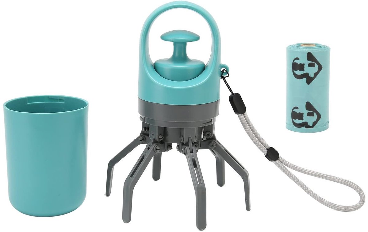 Dailygoods- Poepschepper Lichtgewicht - Poepgrijper - Hondenpoepschep - Zakdispenser - Uittrekbare Ophangriem - ABS Materiaal - Poepschep