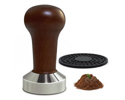 Dailygoods- Koffiestamper 51 mm - Professioneel Barista-gereedschap - Roestvrij Stalen Basis - Houten/Aluminium Handvat - Ergonomisch Ontwerp - Ideale Druk voor Espresso - Espressotamper
