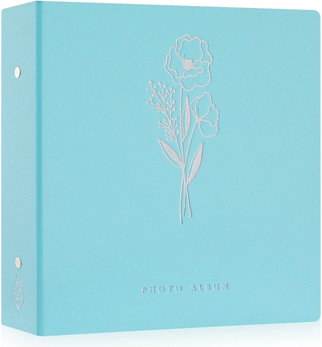 Dailygoods- Fotoalbum Extra Groot - 1000 Foto's - Insteekvakjes - Luxe Linnen Omslag - Waterdicht - Zuurvrij - Elegante Zilveren Print - Fotoboek