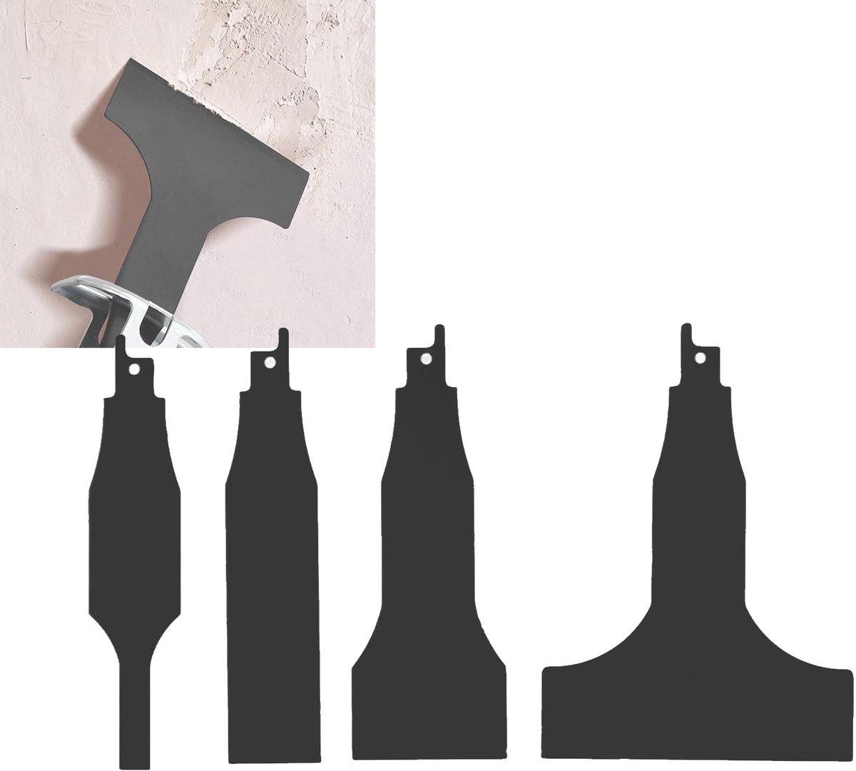 Dailygoods- Schraperblad Set van 4 - Koolstofstaal - Multifunctioneel - Tegelvloerreiniging - Gutsen van harde/zachte materialen - Slijtvast en duurzaam - Zaagblad