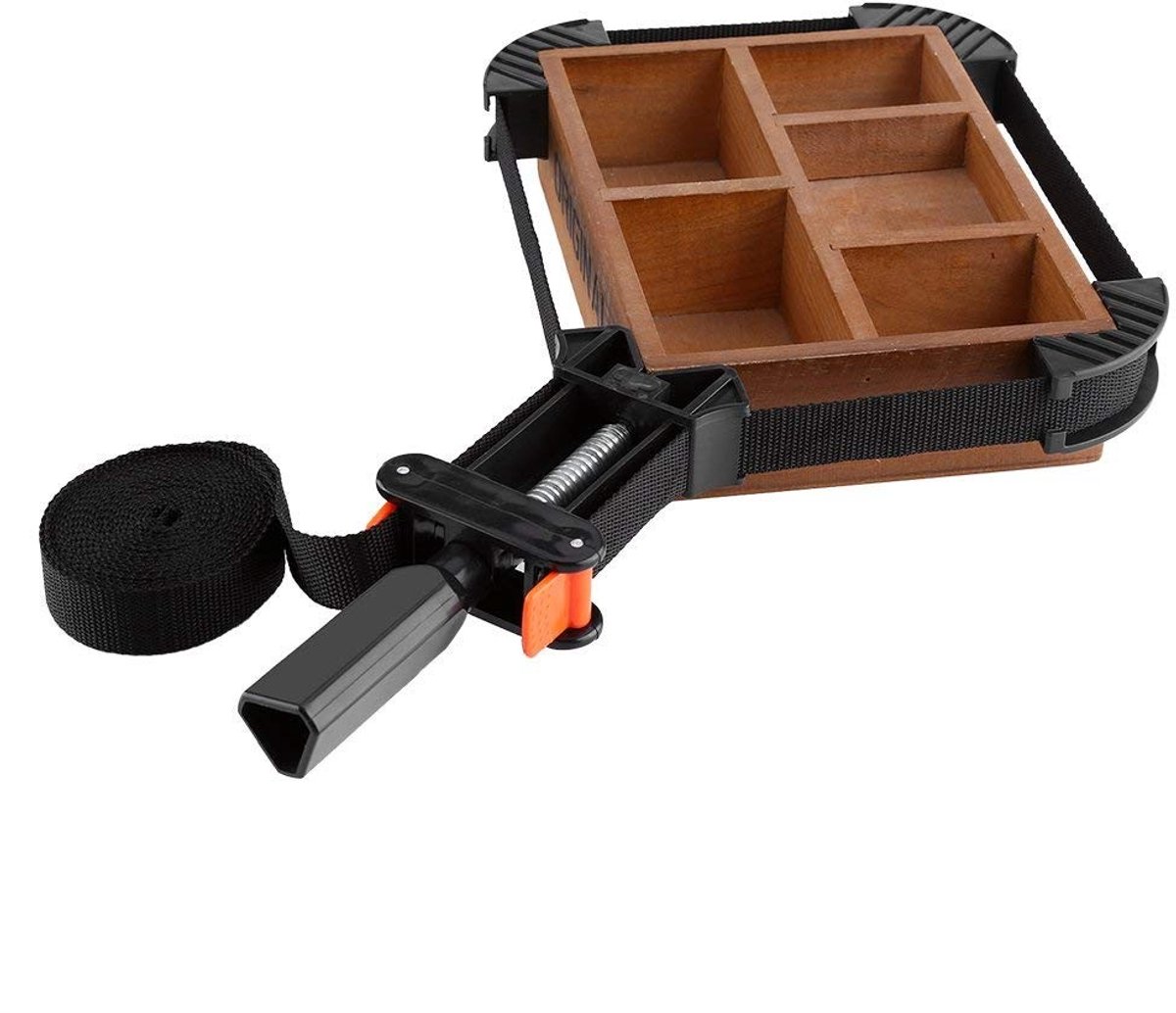 Dailygoods- Spanner met 4 Klemmen - Verstelbare Hoekbeugel - Meubel Klem - Foto Lijm Klem - Voor Diverse Vormen - Schadevrij Gebruik