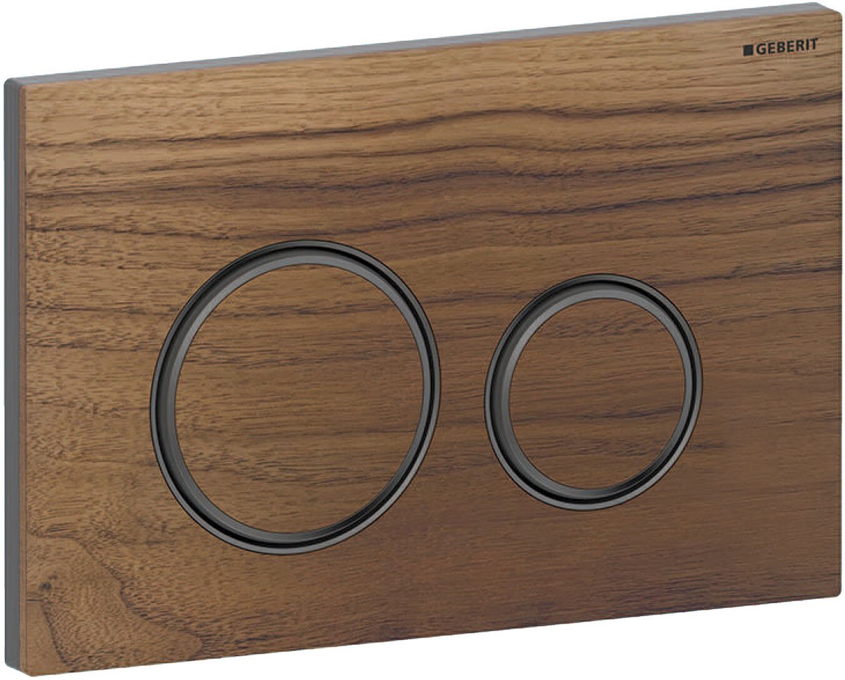 Geberit Sigma 21 bedieningspaneel amerikaans noten/zwart chroom voor Sigma reservoirs 8cm (UP720) en 12cm (UP320)