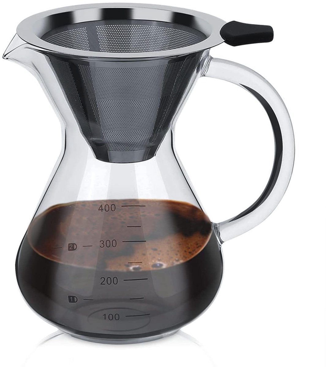 Dailygoods- Koffiezetapparaat 400ml - Glazen Koffiedruppelpot - Hittebestendig Glas - Duurzaam - Handgemaakt - Geen Filterpapier Nodig