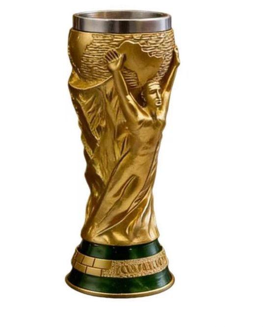 2026 WK Mok 300 ml – Voetbal Mok van Roestvrij Staal – Koud- en Hittebestendig – Wereldcup Trofee Mok voor Mannen, Voetbalfeest, Koffie, Thee en Dranken