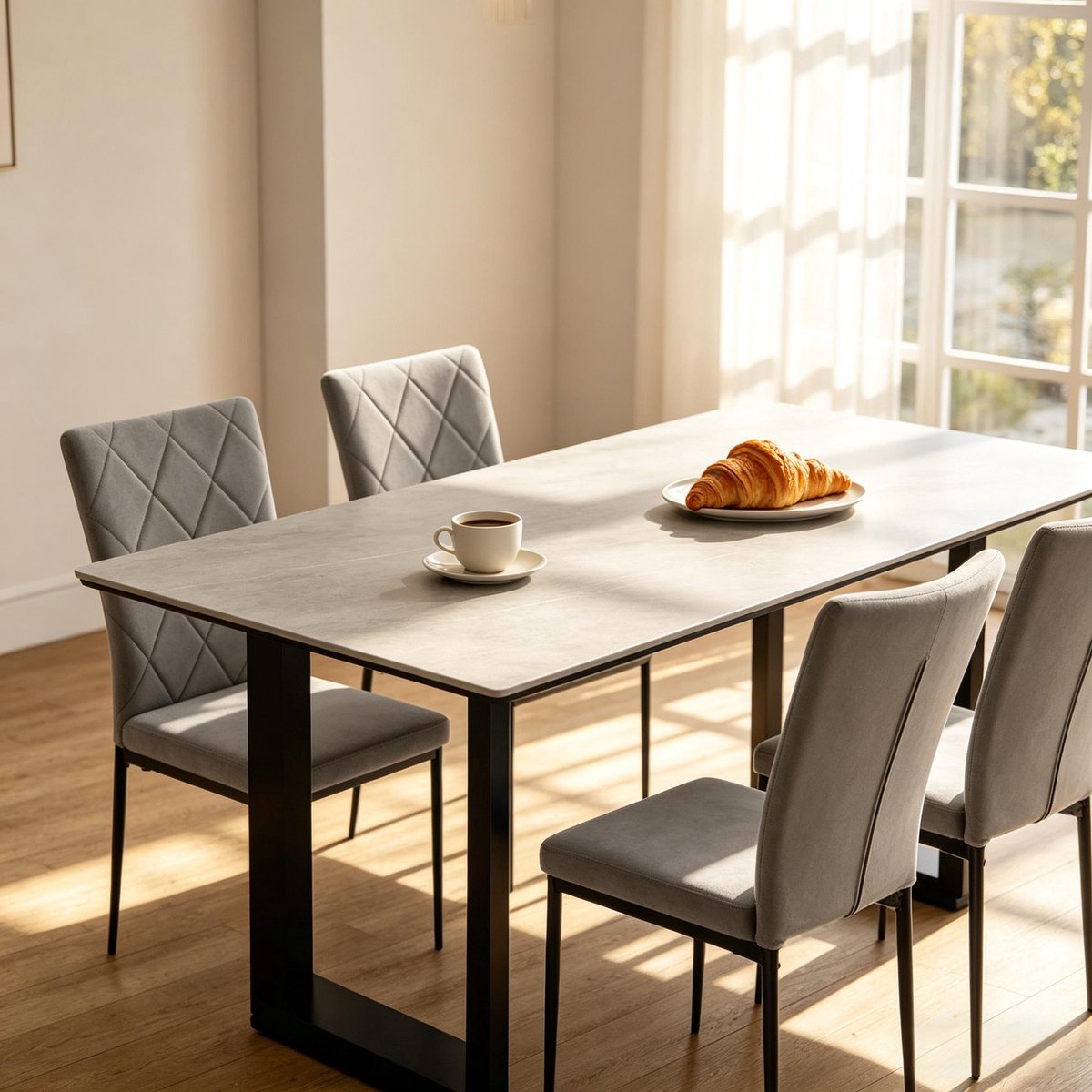 REDOM Eetkamerstoelen - Gevoerde Zitting - Modern - Voor Eethoek - Metaal en Fluweel - Don