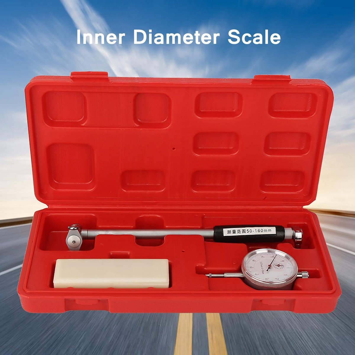Dailygoods- Boringsmeter 50-160 mm - Boorcontrole - Kalibratie Gewicht - Binnendiameter - Nauwkeurigheid 0,01 mm - Schokbestendig Metaal - Kaliber