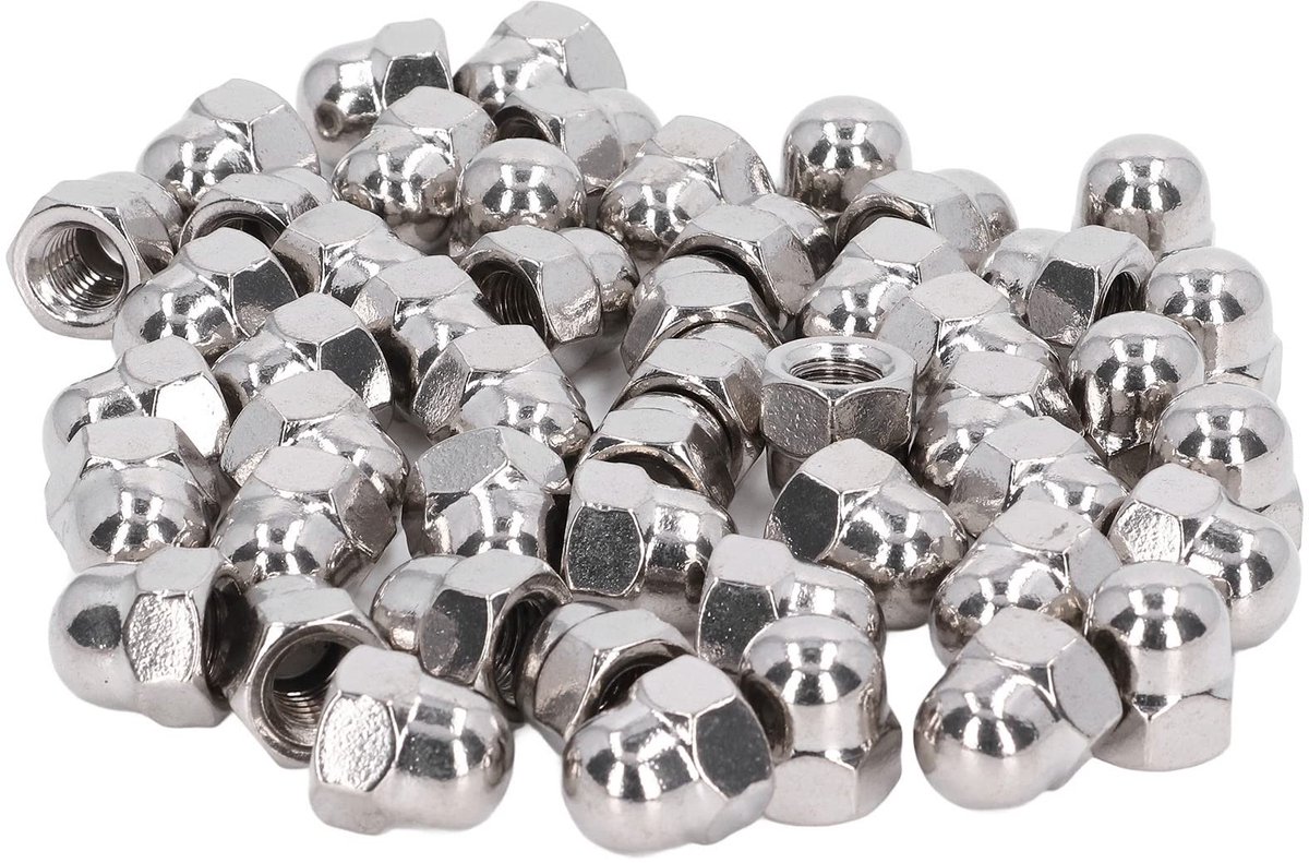 Dailygoods- Moer Assortiment Kit 50 Stks - RVS Acorn Cap - Hex Dome Cap - M3/M4/M5/M6/M8/M10/M12 - Hoogwaardige Kwaliteit - Voor Werken en Huishouden - Doppen