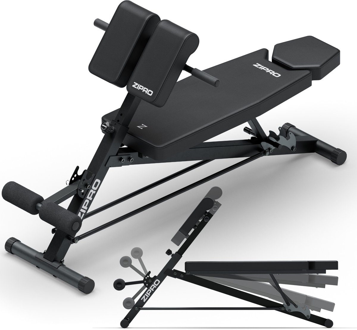 ZIPRO Core Rookie - Trainingsbank - Max. 220 kg - Romeinse bank en dipstang - Bankdrukken - Thuisgym profiel 50