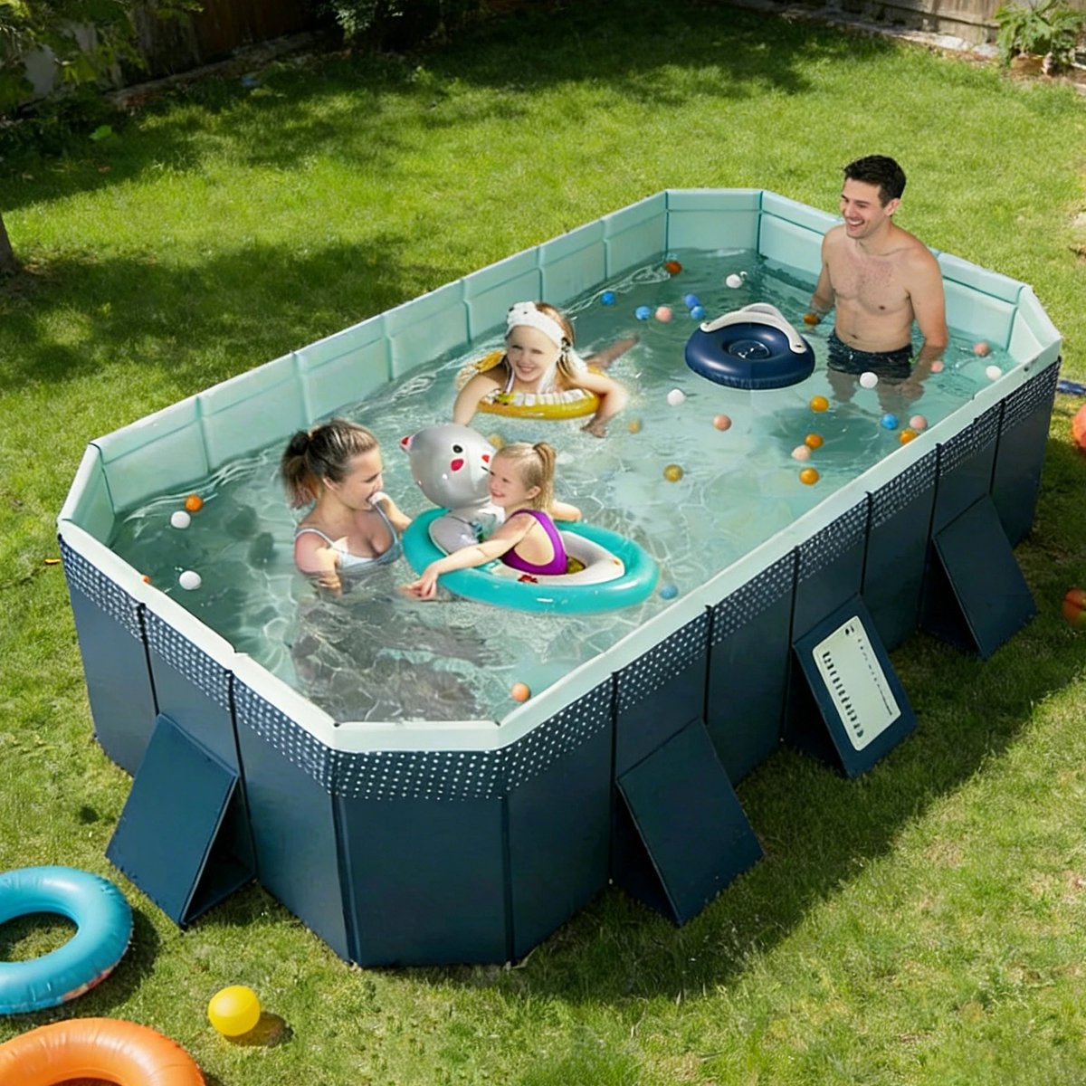 LUMÈ STORE Zwembad 180 cm – Groot Familiebad – Hondenbad & Kinderbad – PVC – Draagbaar – Tuin & Outdoor – Niet Opblaasbaar — afbeelding 2