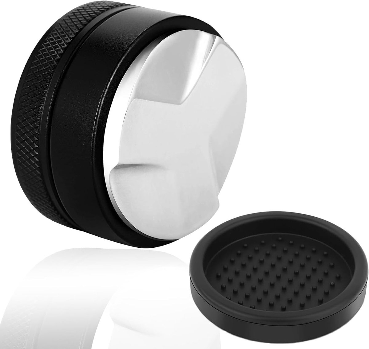 51mm Zwarte Koffieverdeeldistributeur - Hoogwaardige RVS Espresso Leveler voor Gelijkmatig Verspreiden van Koffiepoeder - Verstelbare Tool voor Thuis, Koffiehuizen en Restaurants