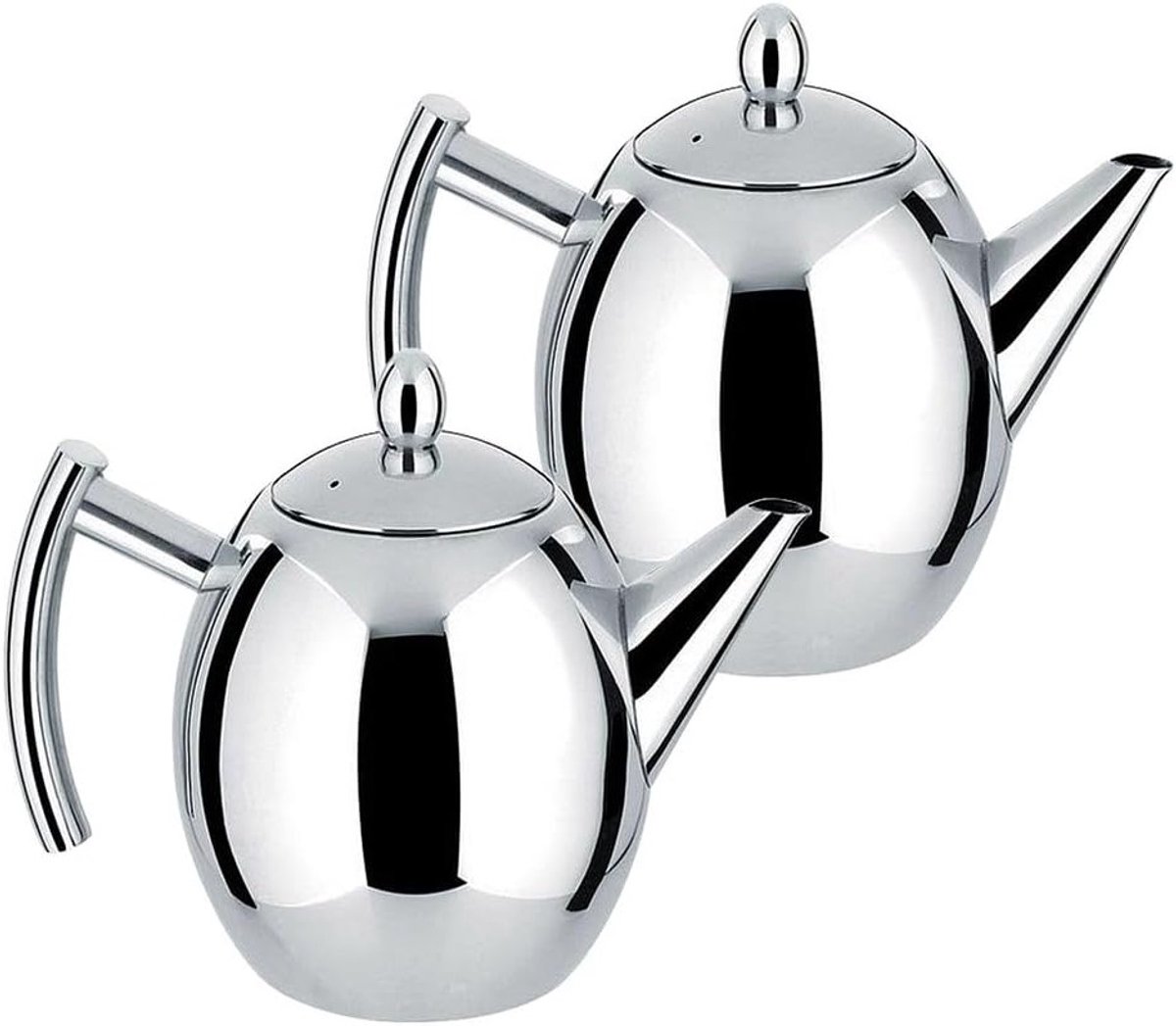 RVS Theepot Cafetière met Grote Capaciteit en Ingebouwde Filter voor Perfecte Thee (1L)