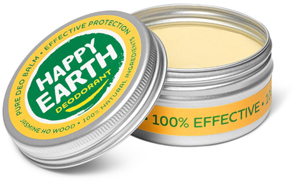 Happy Earth 100% Natuurlijke Deodorant Balm Jasmine Ho Wood - 6 x 45 gr - Voordeelverpakking