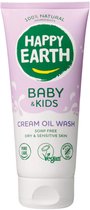 Happy Earth Crème Olie Wasgel - Baby & Kids - 100% Natuurlijk - Zeepvrij - Vanaf Geboorte - 200 ml