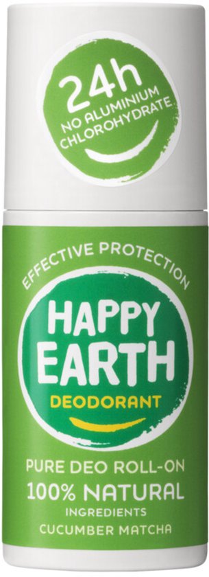 Happy Earth 100% Natuurlijke Deodorant Roll-On Cucumber Matcha