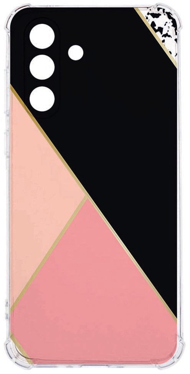 Samsung Galaxy A57 TPU Back Cover Black Pink Shapes Schokbestendig