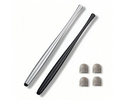 KARZO Nauwkeurige touchscreen pen voor schermen, set van 2 pennen met 4 vervangtips, compatibel met iPad, iPhone, Samsung, Huawei, Surface en anderen, ideaal voor tekenen en navigatie