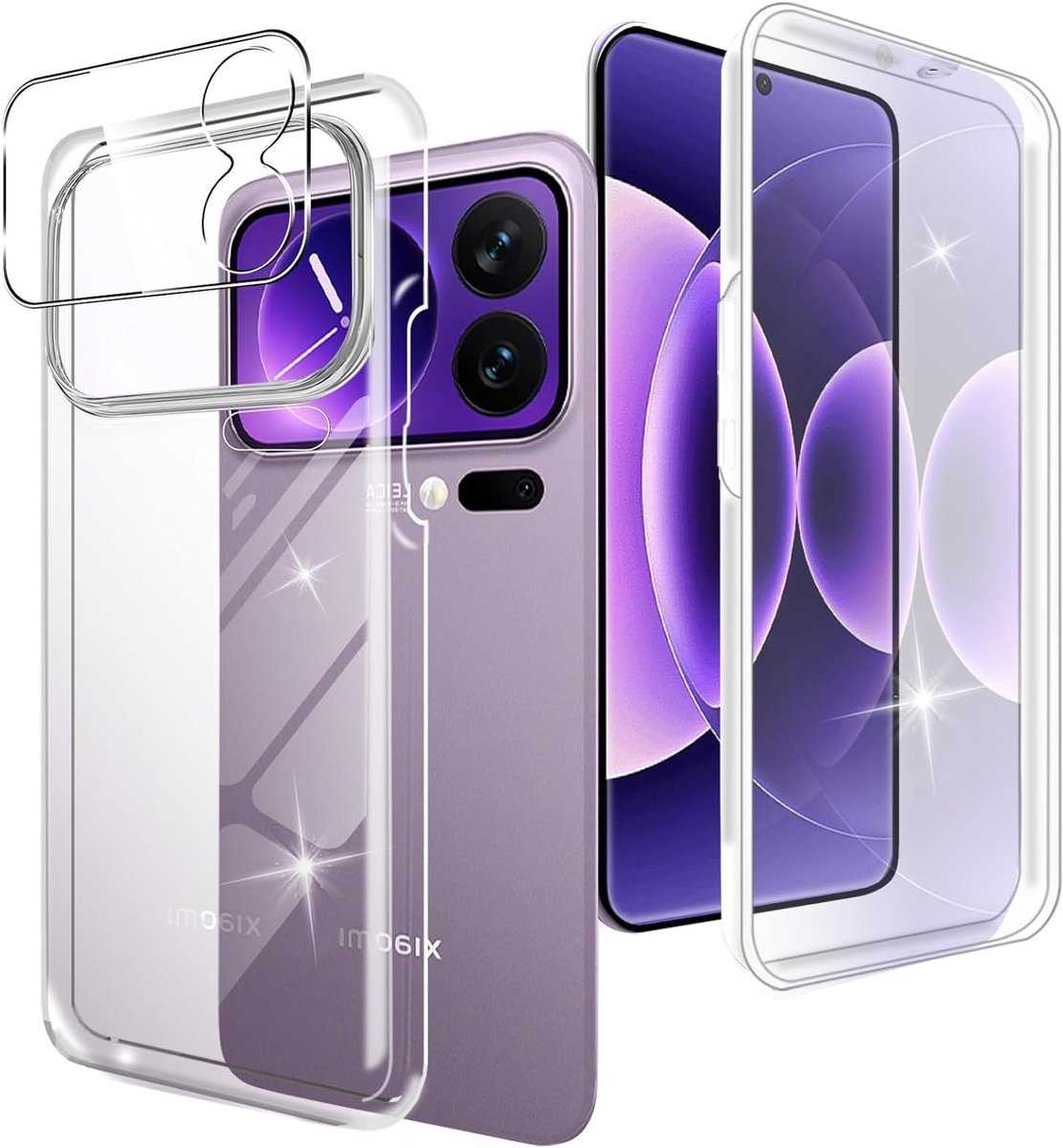 Transparante 360° Hoes voor Xiaomi 17 Pro met Ingebouwde Schermbeschermer, Schokbestendige Silicone Bescherming en Duurzaam Ontwerp