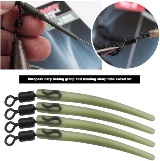 Allecto - Anti Tangle Mouwen - Quick Change Swivels - 40 stuks - Donkergroen en Zwart - Karper Vissen Accessoires - Ideaal voor Katrol Rigs en Ru van Allecto — afbeelding 5