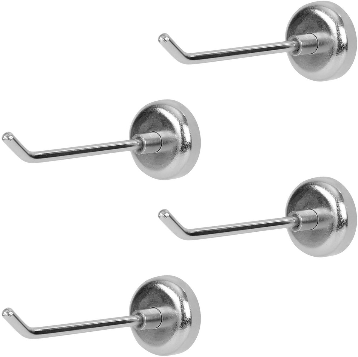 Dailygoody - Magnetische Haken - Sterke Magneet Haakjes - 4 Stuks - Zilver - Voor Keuken en Garage - Ideaal voor Koelkasten en Kluizen