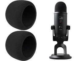 Popfilter voor Microfoons - 2 Stuks Schuim Windscherm voor Blue Yeti en Logitech Creators, Geluidsisolatie en Bescherming tegen Windruis