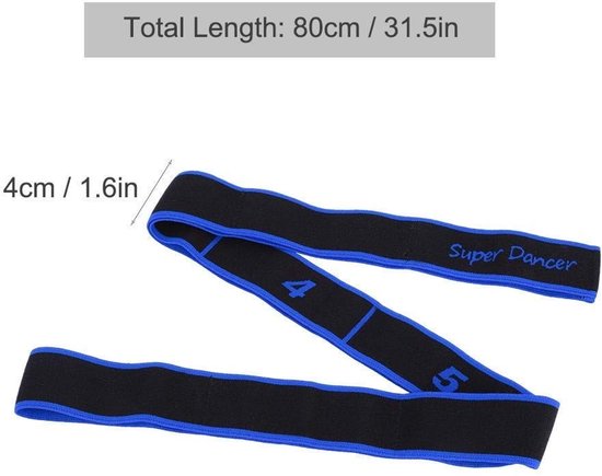 Dailygoody - Stretch Band - Elastic Exercise Loop - Voor Dans en Yoga - Blauw - Coördinatie en Balans - Verbeter Lichaamsflexibiliteit - Ideaal voor F — afbeelding 2
