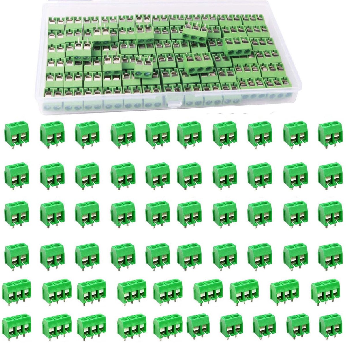 Dailygoody - 80pcs 5mm 2/3 Pin PCB Mount Schroefconnector Blok Blauw