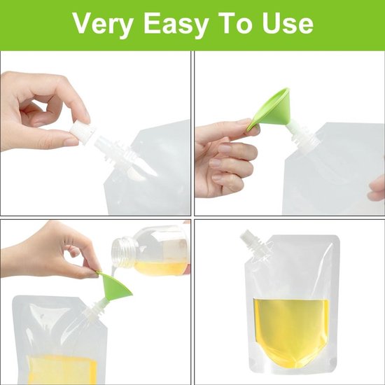 Dailygoody - Drinkzakjes - Hervulbare plastic flessen - Lichtgewicht en opvouwbaar - Transparant - Ideaal voor festivals - Herbruikbaar en veilig — afbeelding 3
