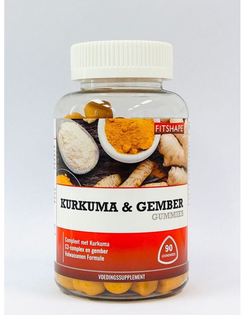 Fitshape Kurkuma & Gember Gummies (90 stuks)