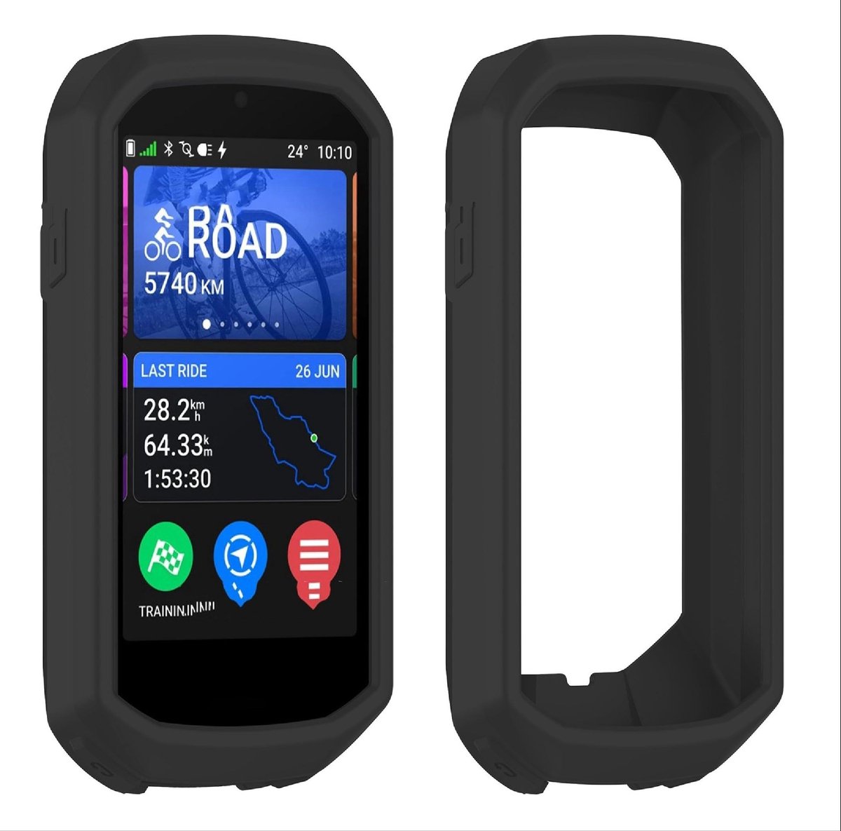 Dailygoody - Hoes - Siliconen beschermhoes - Ultradun en zacht - X-zwart - Krasbestendig - Geschikt voor Garmin Edge 1050