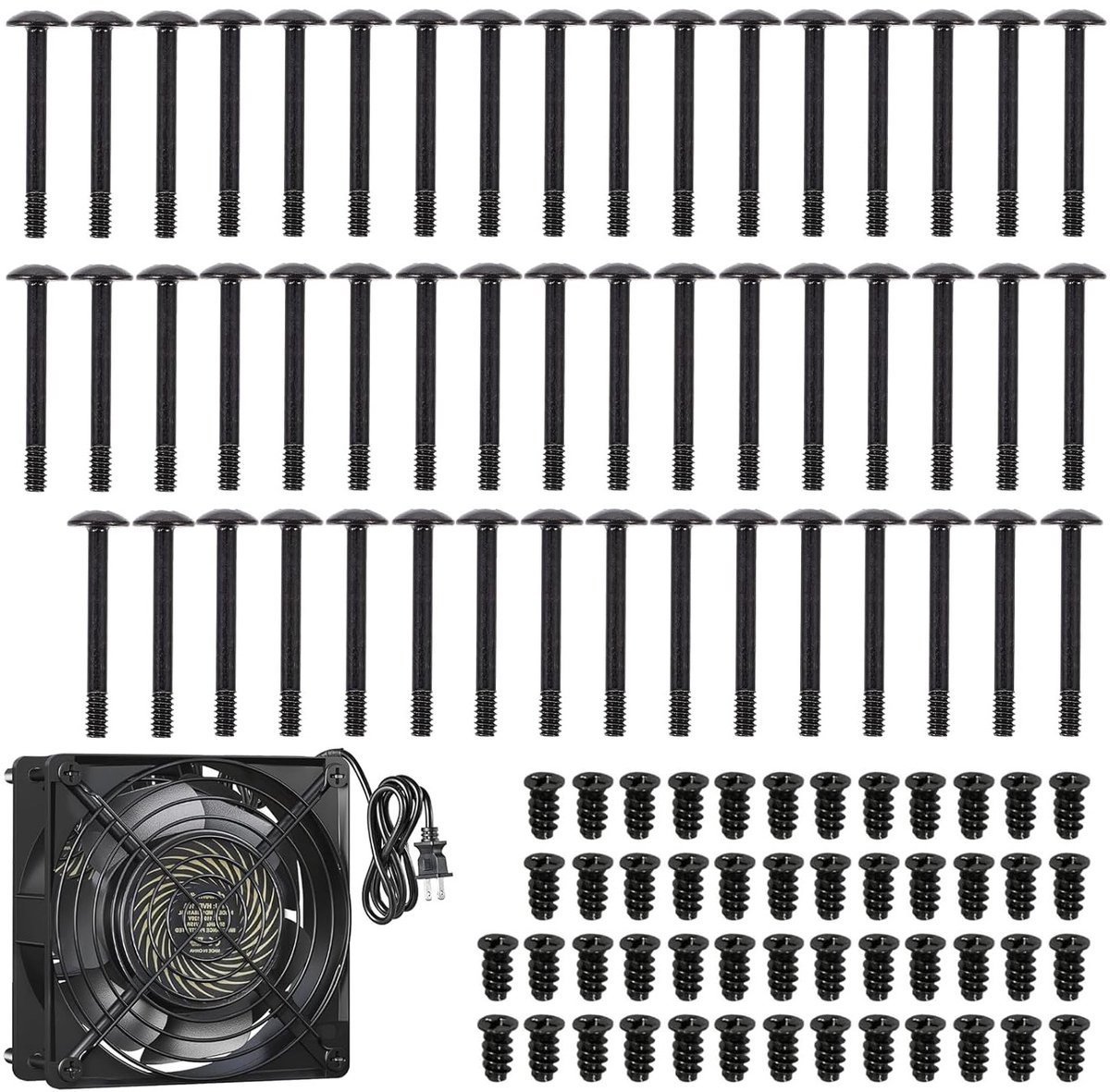 Laptop Ventilator Schroeven Set - 100 Stuks, Lange en Korte Types, Zwart, Voor Diverse Modellen