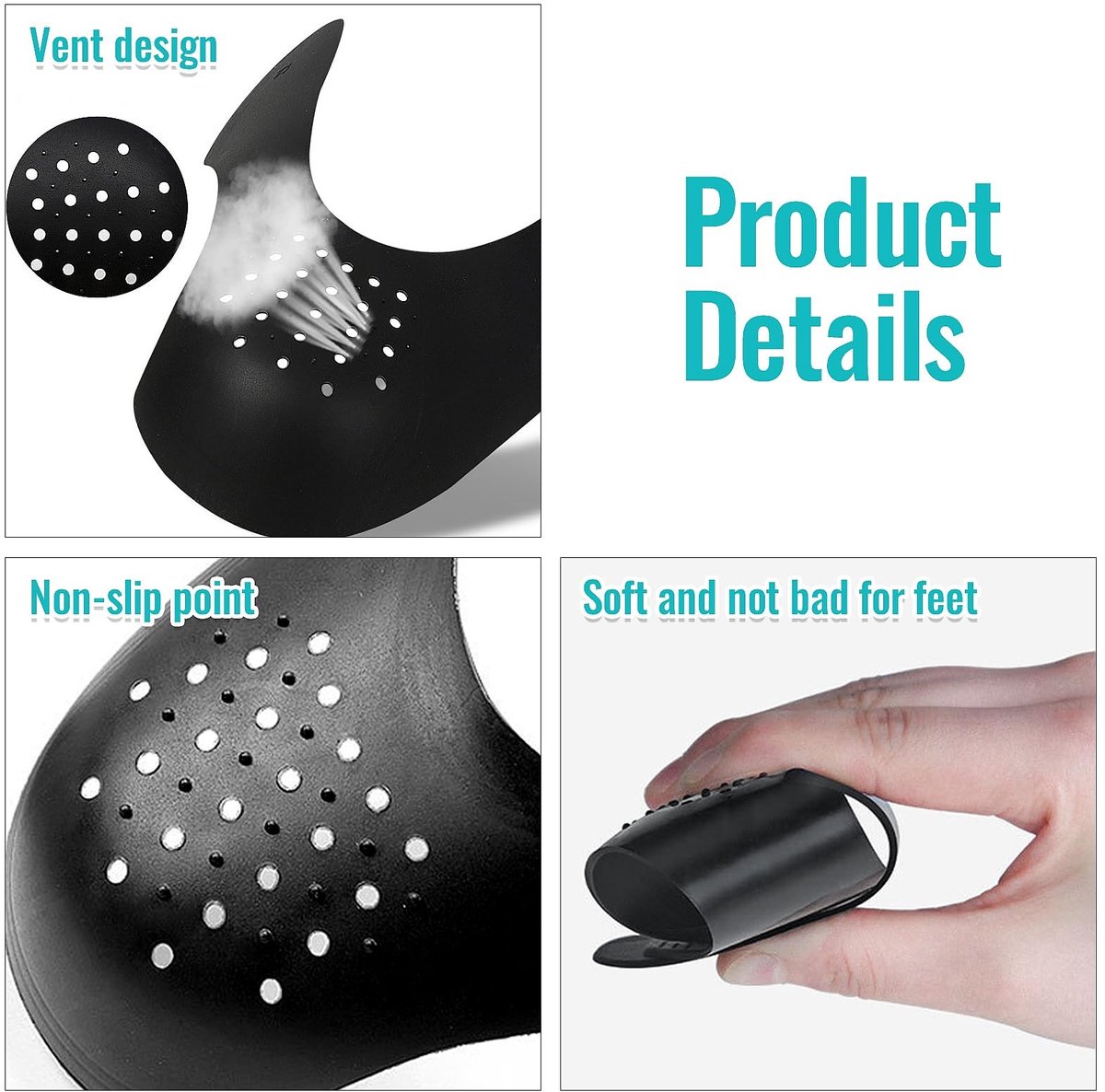 Dailygoody - Anti-Wrinkle Schoenbescherming - Crease Protector - Zwart - Sneakers Bescherming - Geschikt voor Mannen en Vrouwen - Formaat S en L