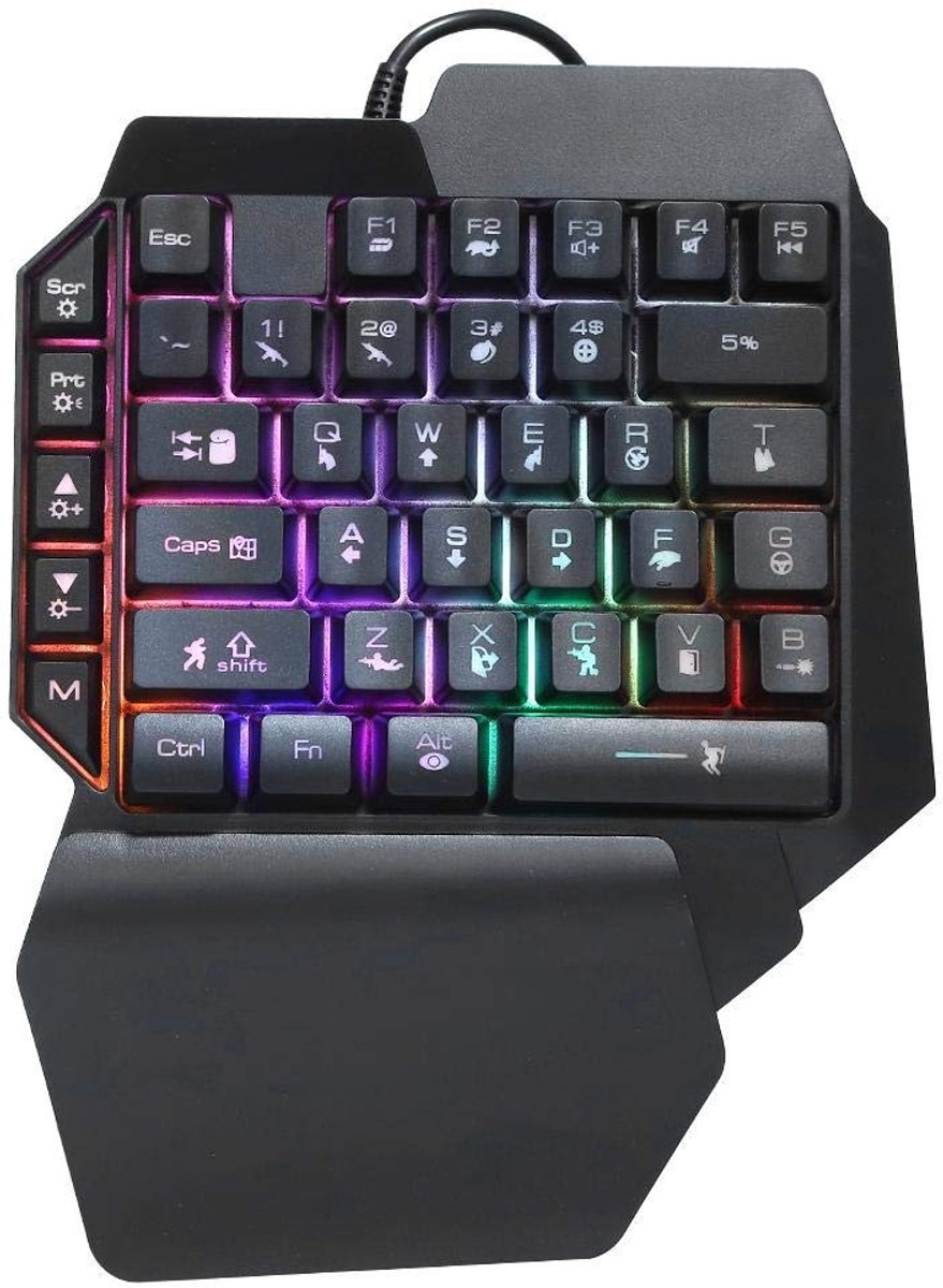 Dailygoody - Gaming-toetsenbord - Mechanisch toetsenbord - Lichteffecten - Bedraad toetsenbord - 39-toetsen gaming toetsenbord - ...