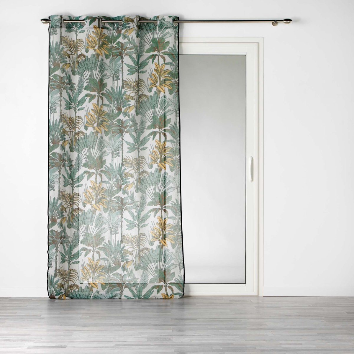 Jungle voile met linneneffect