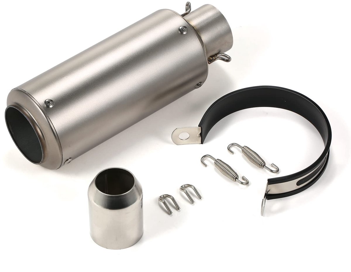 Dailygoods - Universele Motorfiets Uitlaatpijp - Geluidsreductie - 38-51mm - Verlaagde Temperatuur - Geschikt voor Motorfietsen
