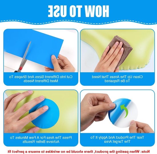 40x Zelfklevende PVC Zwembad Reparatiepleisters - Vinyl Patch Set voor Opblaasbare Spa's en Waterartikelen van Merkloos — afbeelding 2