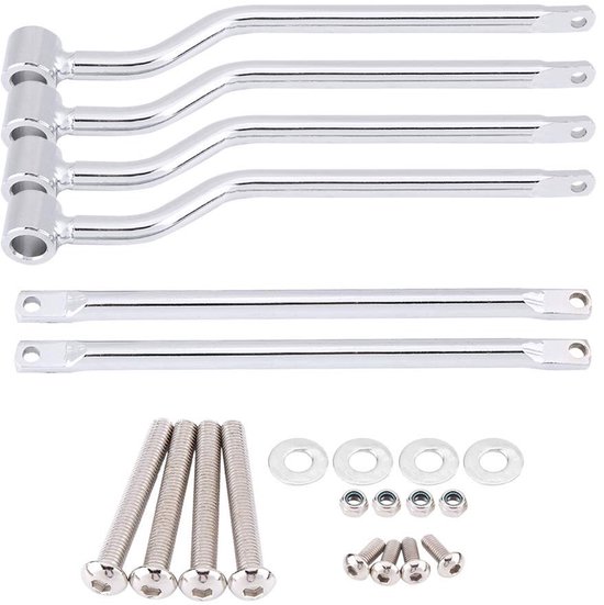 OmGoods - Dailygoody - Zadeltassteun Conversiebeugelset - Motorfiets Beugelset - Zilver - Versterkte Steun - Geschikt voor Diverse Motoren - Compact Formaat