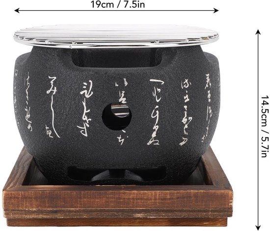 Store_7 - Japanse Stijl Grill - Mini Draagbare Grill - Lichtgewicht en Praktisch - Houtskool Kachel - Voor Binnen en Buiten - Tafelblad Grill van store-7 — afbeelding 4